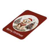 メリークリスマスラブラドールリトリエバーパピー マグネット (左側)