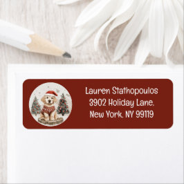 メリークリスマスラブラドールリトリエバーパピー ラベル