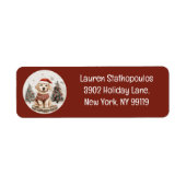 メリークリスマスラブラドールリトリエバーパピー ラベル (正面)