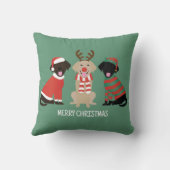 メリークリスマスラブラドールレトリエバードッグ クッション (裏面)