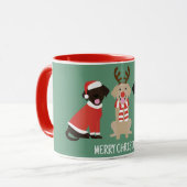メリークリスマスラブラドールレトリエバードッグ マグカップ (正面左)