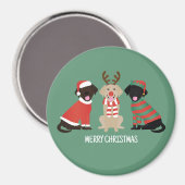 メリークリスマスラブラドールレトリエバードッグ マグネット (正面/裏面)