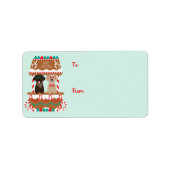 メリークリスマスラブラドールレトリエバードッグ ラベル (正面)