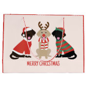 メリークリスマスラブラドールレトリエバードッグ ラージペーパーバッグ (裏面)