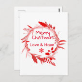 メリークリスマスラブ&ホープのカード ポストカード (正面/裏面)