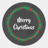 メリークリスマスラベル、ギフトラベル、ホリディトリート ラウンドシール (正面)
