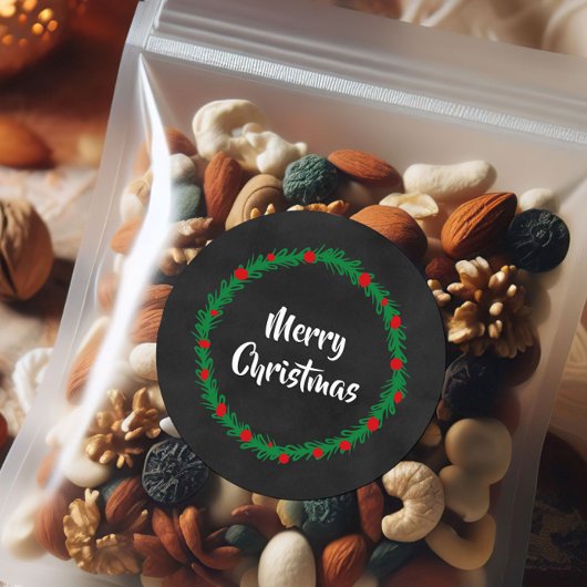 メリークリスマスラベル、ギフトラベル、ホリディトリート ラウンドシール