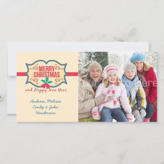 メリークリスマスラベル、フォトカード シーズンカード (正面)