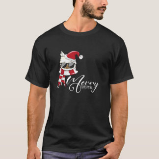 メリークリスマスラマサンタハット醜いクリスマスティアルパ Tシャツ