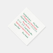 メリークリスマスランゲージズ文字赤と緑 スタンダードカクテルナプキン (角)