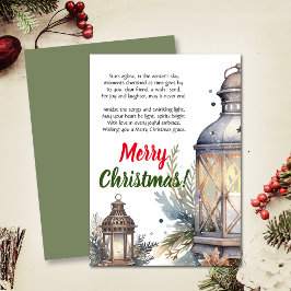 メリークリスマスランタン詩グリーティングカード 案内状