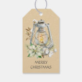 メリークリスマスランタン雪の冬のプレゼントラベル ギフトタグ (裏面)