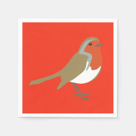 メリークリスマスラージレッドロビンナプキンズセルビア人 スタンダードカクテルナプキン