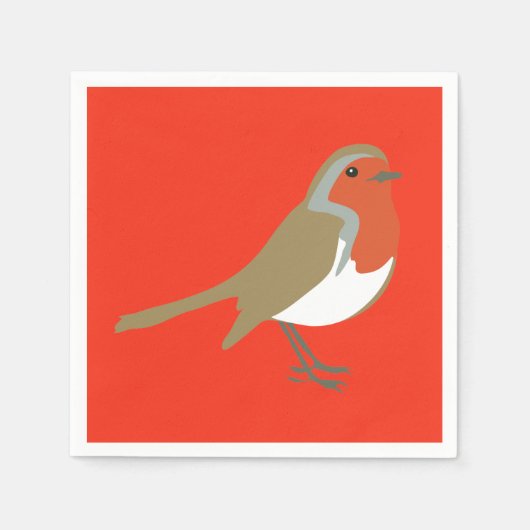 メリークリスマスラージレッドロビンナプキンズセルビア人 スタンダードカクテルナプキン (正面)