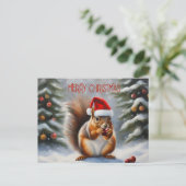 メリークリスマスリスと冬の森 シーズンポストカード (スタンド正面)