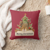 メリークリスマスリス編集可能クリスマスツリー クッション (ブランケット)