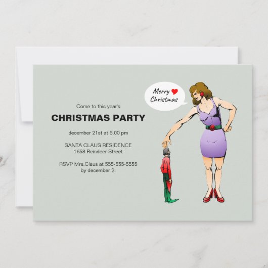 メリークリスマスリトル小妖精や小人パーティー 招待状 (正面)