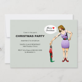 メリークリスマスリトル小妖精や小人パーティー 招待状