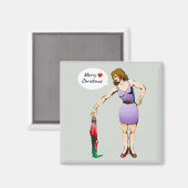 メリークリスマスリトル小妖精や小人 マグネット (正面/裏面)