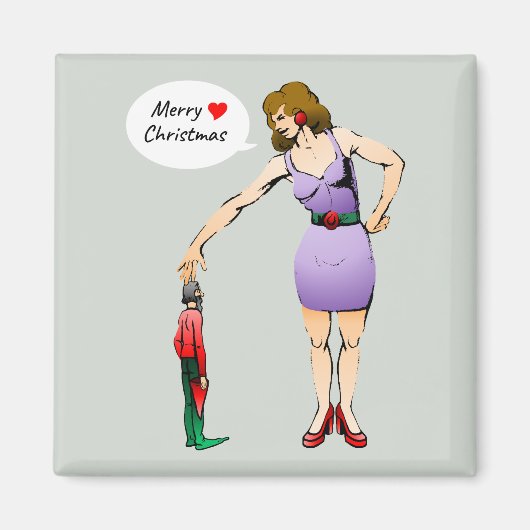 メリークリスマスリトル小妖精や小人 マグネット (正面)