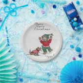 メリークリスマスリトル楽しむベア雪 ペーパープレート (パーティー)