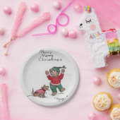 メリークリスマスリトル楽しむベア雪 ペーパープレート (パーティー)