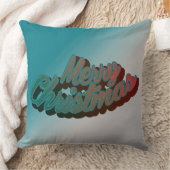 メリークリスマスリバーシブルアクアブレンドカラー枕 クッション (ブランケット)