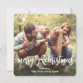 メリークリスマスリボン&ボウモダンフォトコラージュ シーズンカード (正面)