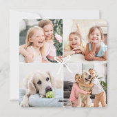 メリークリスマスリボン&ボウモダンフォトコラージュ シーズンカード (裏面)