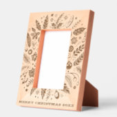 メリークリスマスリースとデート家族の写真 レーザー彫刻フレーム (左)