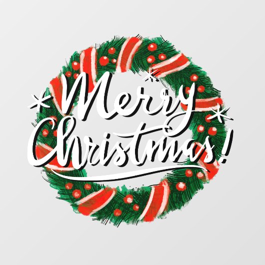 メリークリスマスリースのドアのサイン窓が離れない ウィンドウサイン (シート)