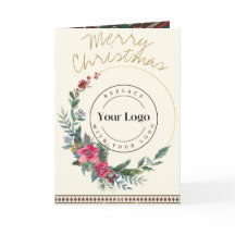 メリークリスマスリースのロゴグリーティングカード