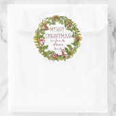 メリークリスマスリースの休日のステッカーのラベル ラウンドシール (バッグ)
