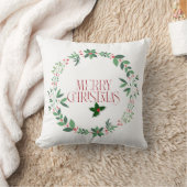 メリークリスマスリースアクセント枕 クッション (ブランケット)