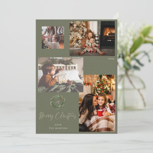 メリークリスマスリースイニシャルオン緑4 Photo V (スタンド正面)