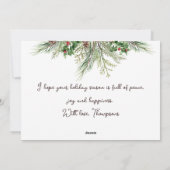 メリークリスマスリースウィンターレッドフラワーパインツリー シーズンカード (裏面)