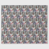 メリークリスマスリースオンハウスドア ラッピングペーパー (フラット)