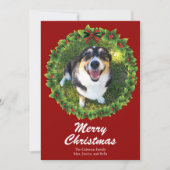 メリークリスマスリースカスタムペットフォト シーズンカード (正面)