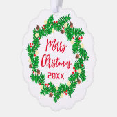 メリークリスマスリースカスタム写真 オーナメントカード (左)
