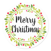メリークリスマスリースカードとパッケージのシール