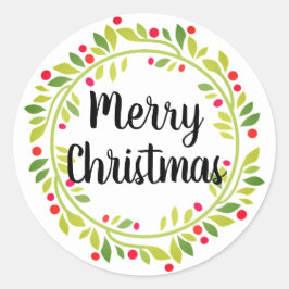 メリークリスマスリースカードとパッケージのシール ラウンドシール