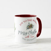 メリークリスマスリースキャンドル世界への喜び マグカップ (正面右)