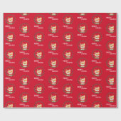 メリークリスマスリースサンタパピーおもしろいハッピー ラッピングペーパー (フラット)