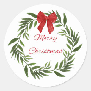 メリークリスマスリースシール ラウンドシール
