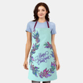 メリークリスマスリースジュエルトーンエプロン エプロン (着用した状態)