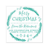 メリークリスマスリーススクリプト名差出人住所 セルフインキングスタンプ (デザイン)