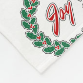 メリークリスマスリースデザイン：喜び フリースブランケット (角)