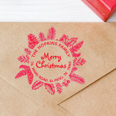 メリークリスマスリースファミリー名差出人住所 セルフインキングスタンプ