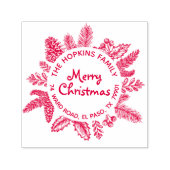 メリークリスマスリースファミリー名差出人住所 セルフインキングスタンプ (デザイン)