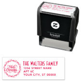 メリークリスマスリースファミリー名差出人住所 セルフインキングスタンプ (インサイチュ)